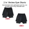 Gym Compression Shorts Men 2 In1 Mesh Quick Dry Summer Bodybuilding Fitness Running Performance Shorts 4