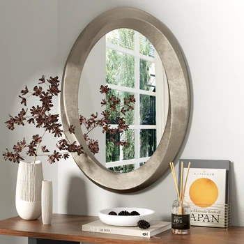 Baroque Silver Oval Mirror 1