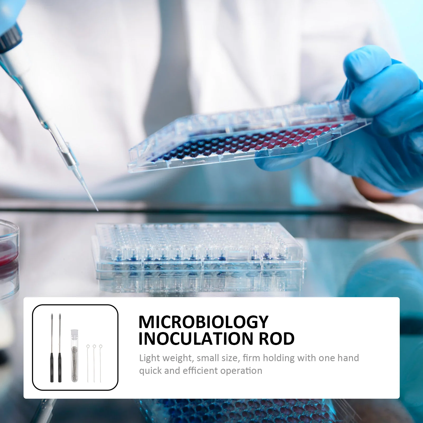 Bucle de inoculación reutilizable, bucle de inoculación de Microbiología con punta de nicromo 92