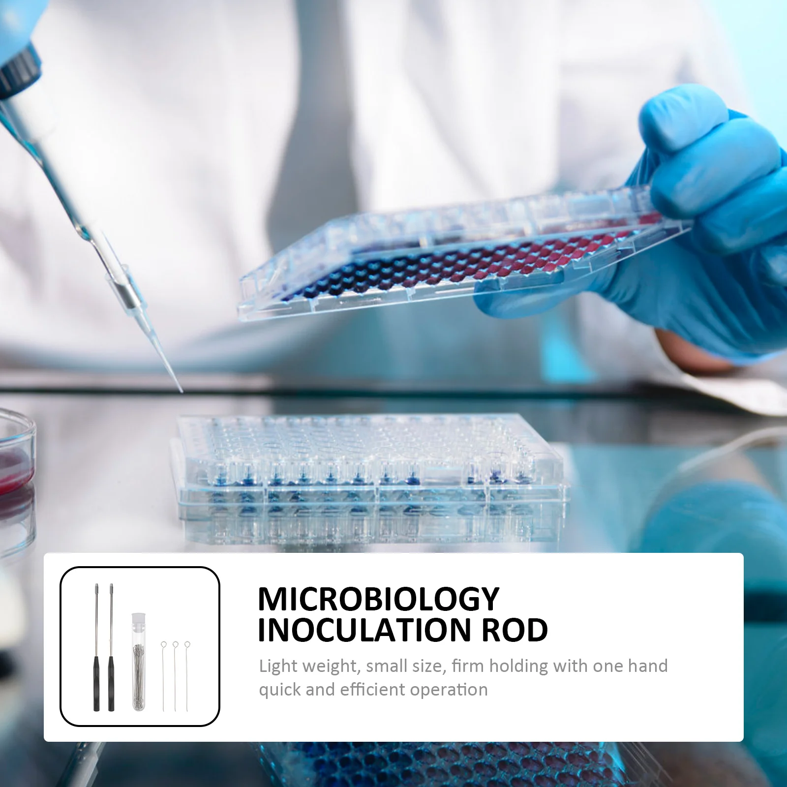 Inoculation Rods 92 pcs 90 Replaceable Inoculating Rings Copper Plated Microbiology Kit Reusable Inoculating Loop Laboratory Inoculating Loop