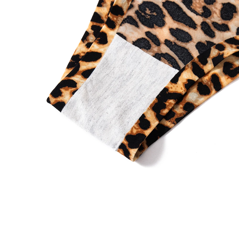 3Pcs/Set women panties Sexy Leopard Thongs Seamless Printed Ice Silk Briefs