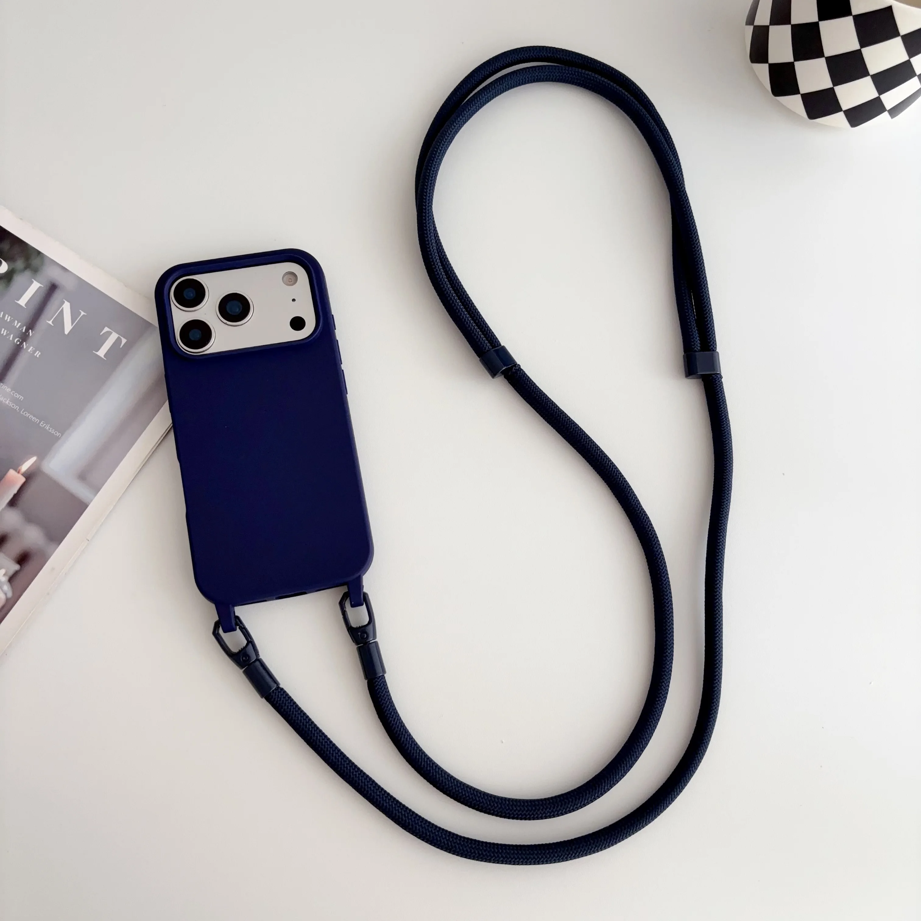 Candy Crossbody Necklace Strap Phone Case with Simple Lanyard Soft Cover