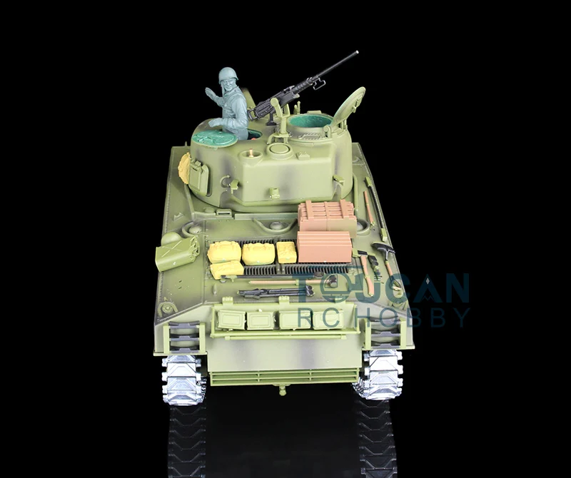 Upgraded Heng long 1/16 Scale 7.0 M4A3 Sher RC Tank 3898 Barrel Recoil 360 Rotating Turret Outdoor Toys Model 5