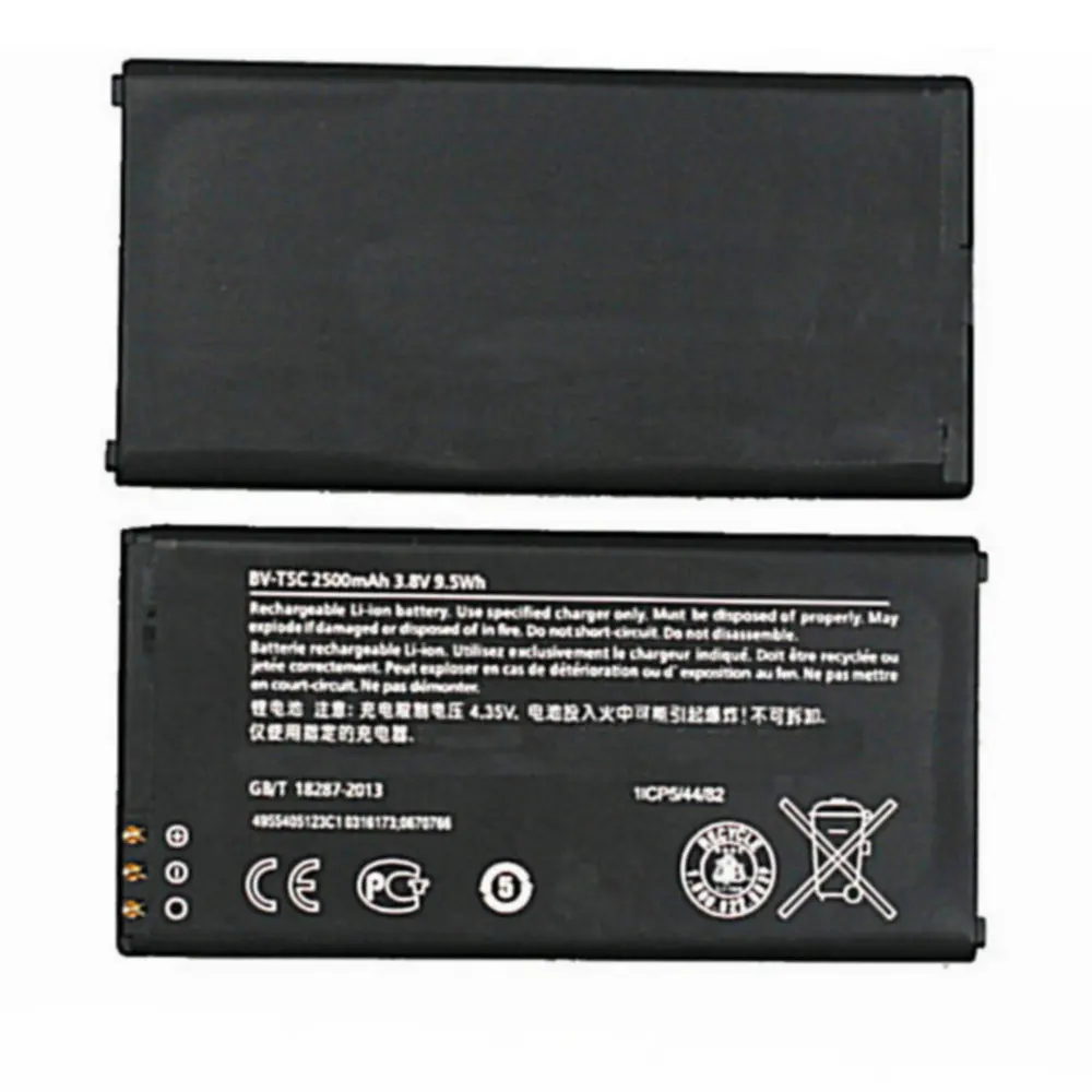 2500Mah Bv-T5C Batterie Per Nokia Lumia 640 Rm 1113 1073 Dual 1077 Bvt5C Smartphone Batteria Di Ricambio Di Alta Qualità
