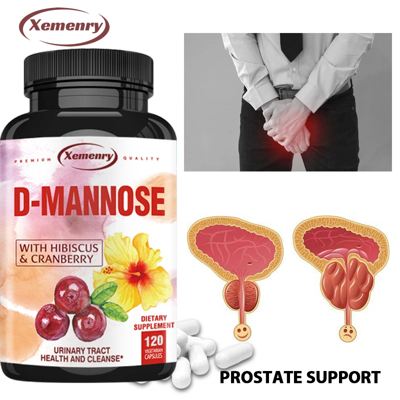 Mannose Capsules Urinary Tract Health Formula Organic Cranberry Fruit Powder Hibiscus Healthy Bladder Rapid Detoxification