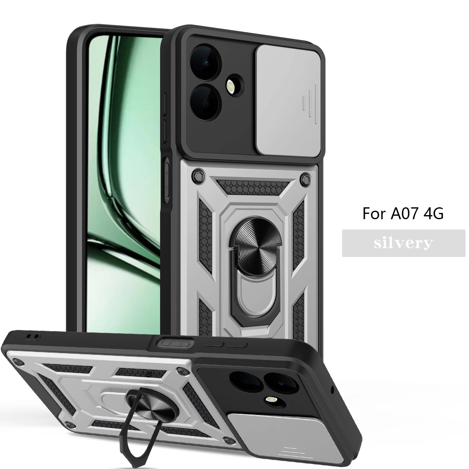 Armored Protective Phone Case with Magnetic Ring and Camera Protection