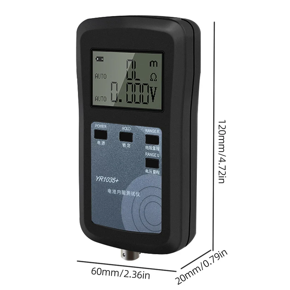 YR1035+ 4-Wire Digital Lithium Battery Resistance Meter High Precision Battery Ohmmeter 100V for Ni-MH Ni-CD Li-ion Battery