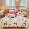 Sanrio Hello Kitty Cotton Printing Bedding Set Duvet Cover Bed Sheet Pillowcase King Queen Full Twin Bedclothes Home Textile 2