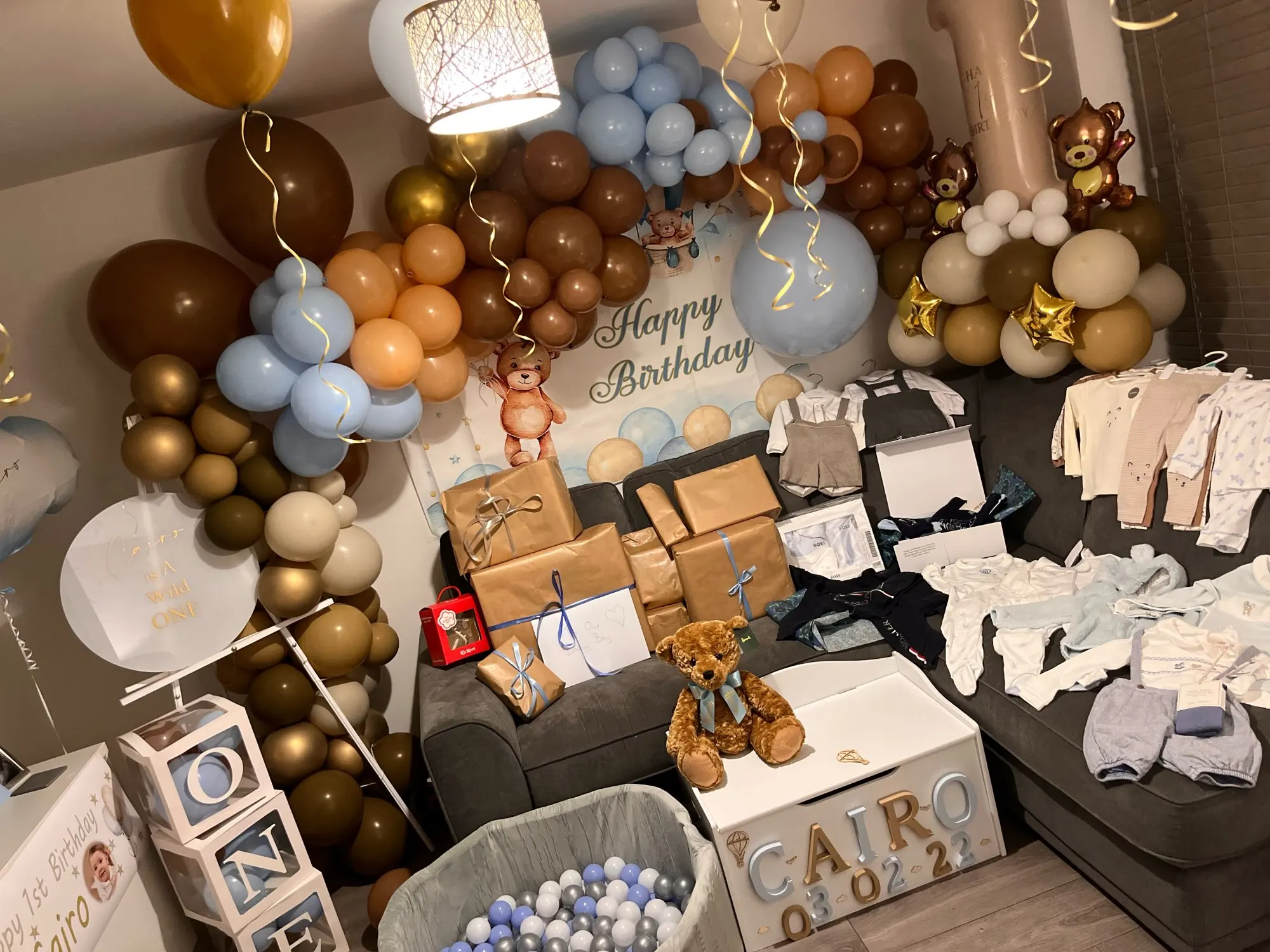 Photo Backdrop Hot Air Ballon Bear Baby Shower Photocall Girl Boy Birthday Party Decoration Background For Photo Studio Props Custom