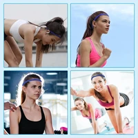 4Pc Women Men Yoga Headband Sport Anti-slip Rubber Sweatband Elastic Hair Bands Fashion Gym Head Rope Soild Color Slim Head Band - Image 4