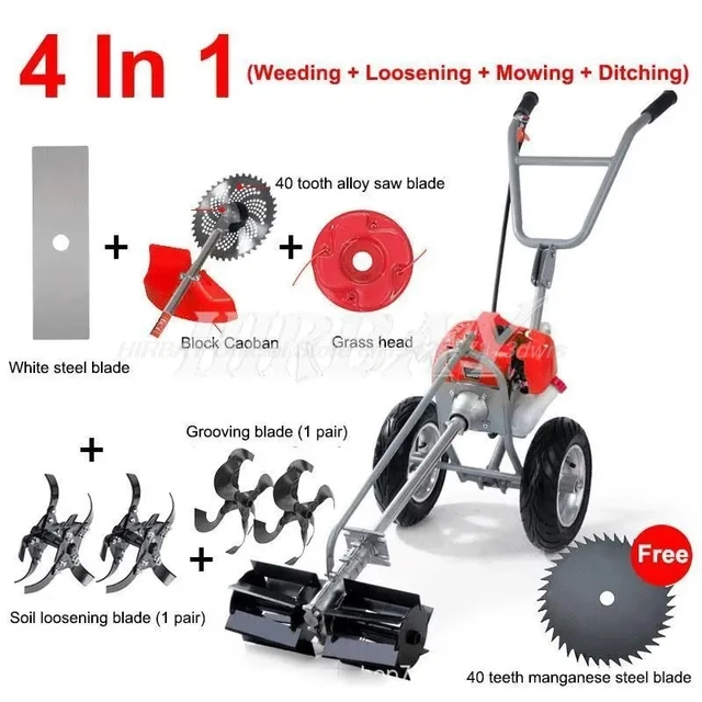 New 2-Stroke Engine Grass Trimmer Lawn Mower Brushcutter Garden Tool 4 In 1 Multifunction Orchard Loosening Ditching 1