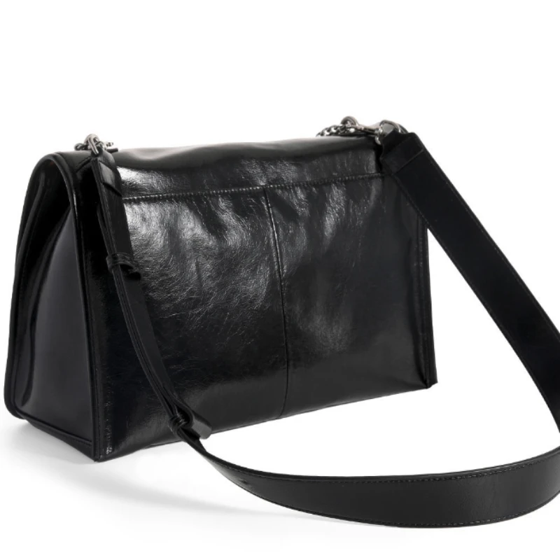 Cowhide Chain Tote Bag Women's Large-capacity Shoulder Bags Commuting Texture Messenger Bags Simple Style Texture Bags for Women