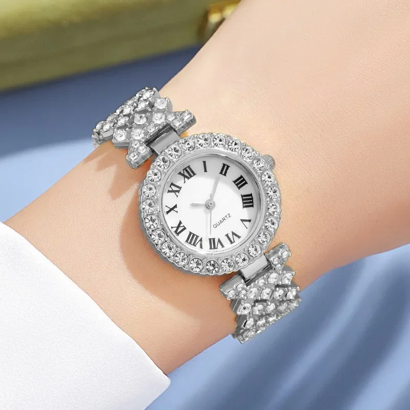 Diamond Women's Bracelet Watch Luxury Fashion Watch Bracelet Set Full Crystal 5Pcs Watches for Women Rhinestone Set Gifts Reloj 4