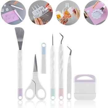 6pcs/set Craft Vinyl Weeding Tools Set Scrapbook DIY Silhouette Relief Carving Tool Kit For Cricut Maker Silhouettes Hand Tools 1