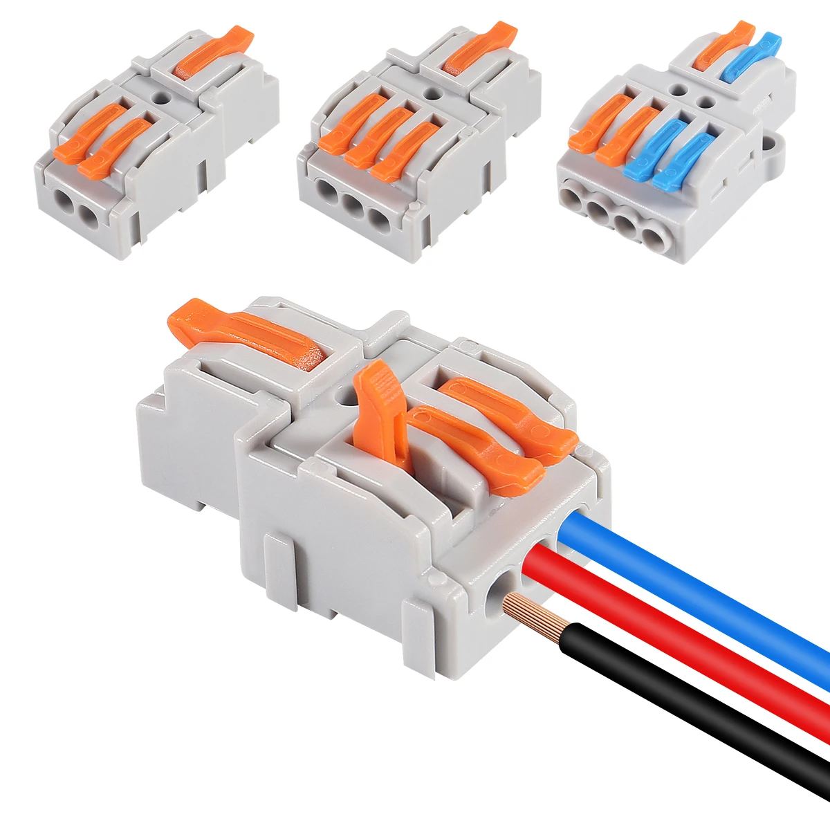 Description Picture 5 of item1 in Multiple out Quick Wiring Connector Universal Splitter Wiring Cable Push-in Can Combined Butt Home Terminal Block SPL 222