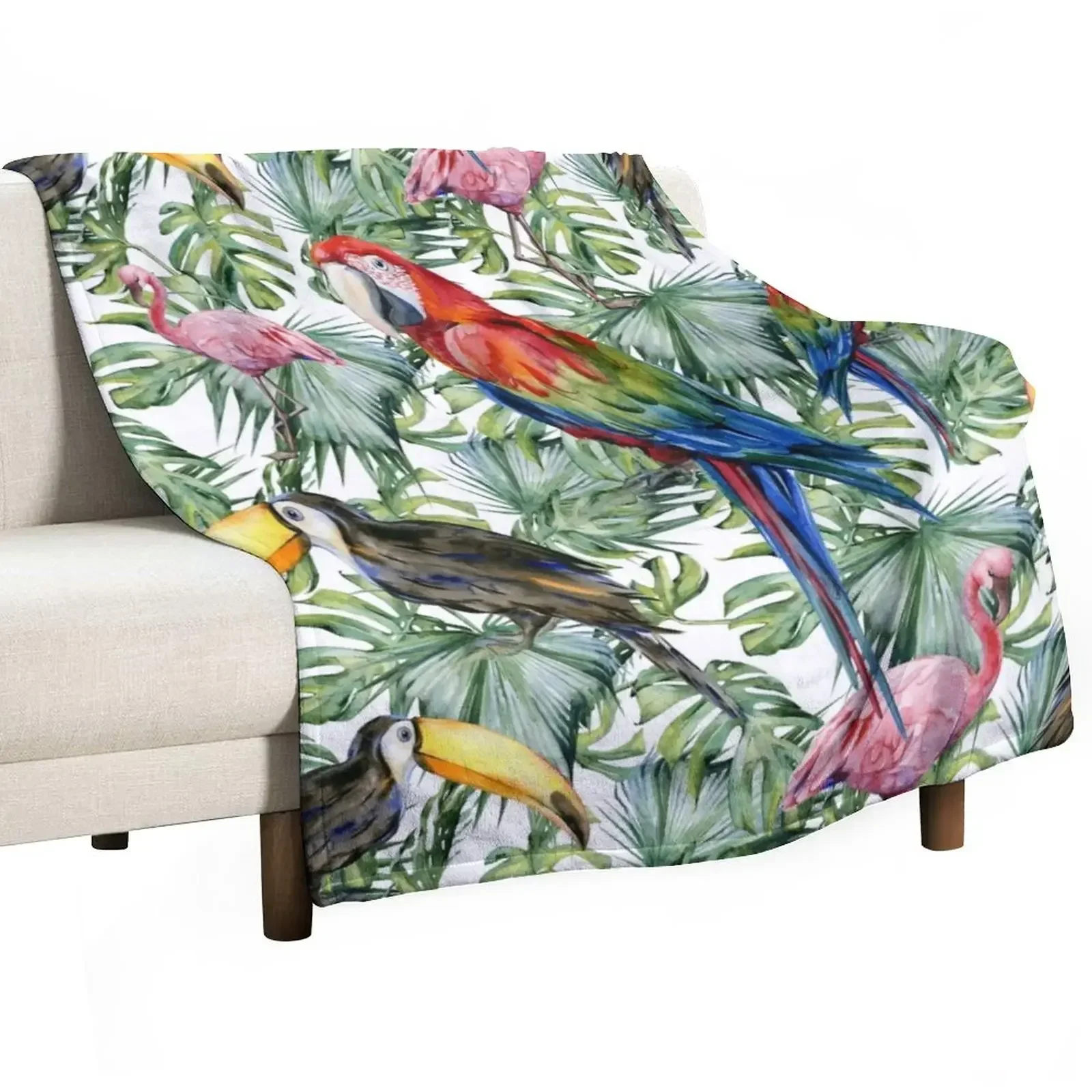 

TROPICAL JUNGLE PATTERN Throw Blanket for winter Decoratives Blankets