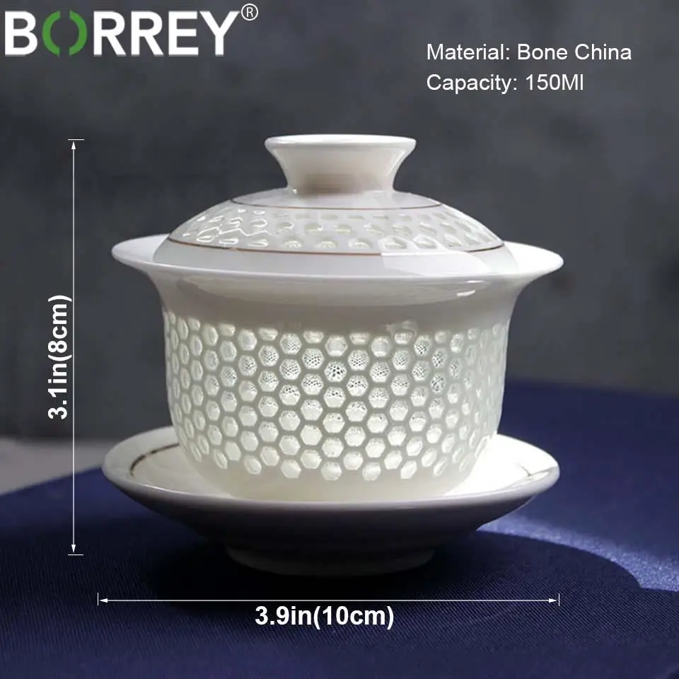 e branco porcelana bule osso china tigela