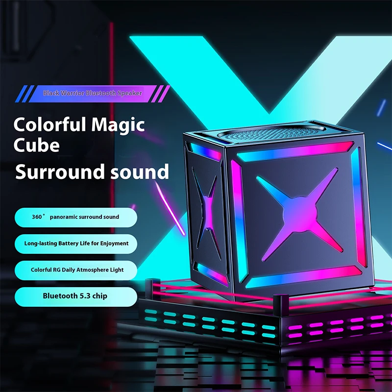 Altoparlanti Bluetooth portatili, radio FM, subwoofer per esterni, luce RGB, mini altoparlanti Bluetooth wireless intelligenti multifunzione per feste in casa_voghion.com