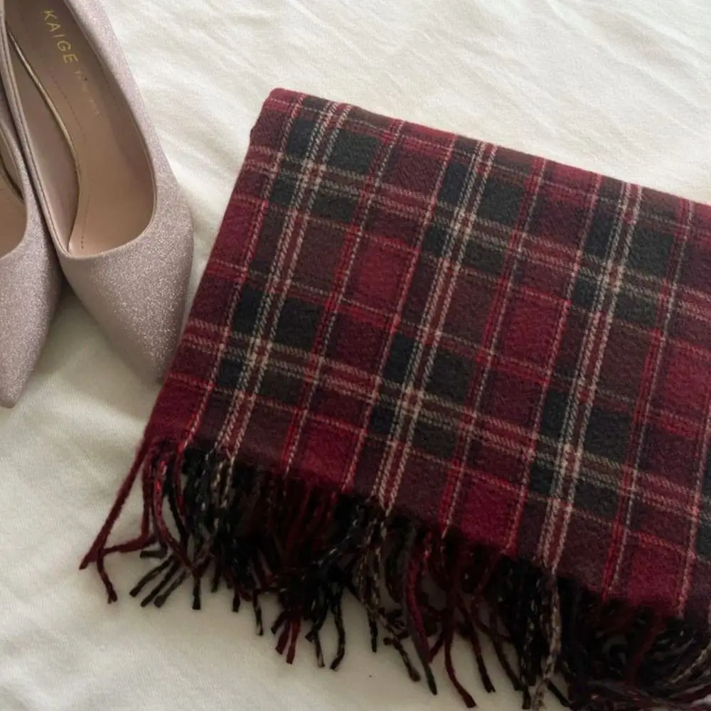 Imitation Cashmere Plaid Scarf Wrap for Women