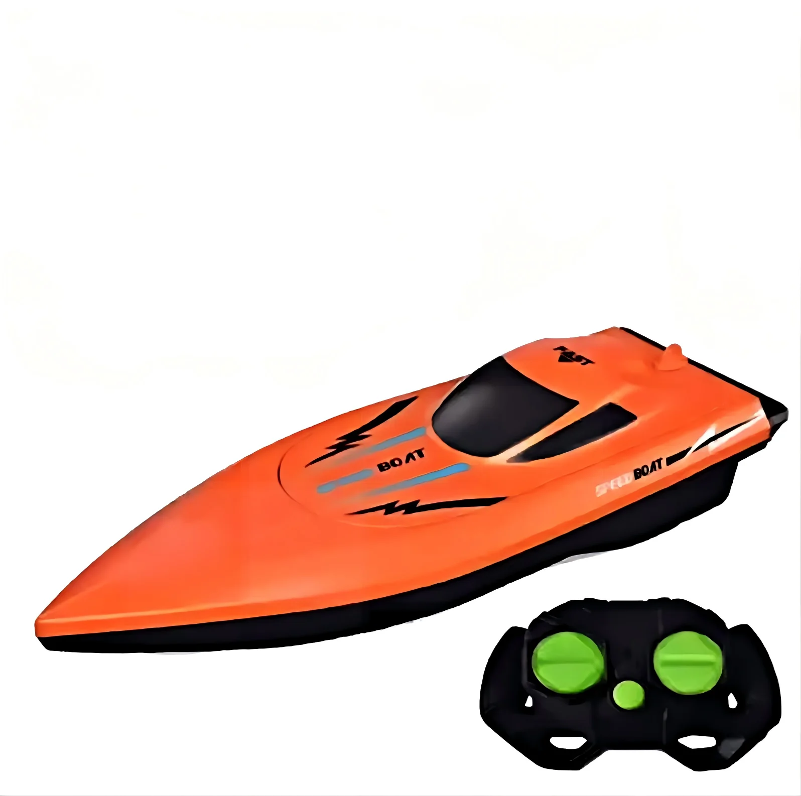 Bateau RC Télécommandé CR1990 - Orange/Vert, Jouet Eau pour Enfants 14+