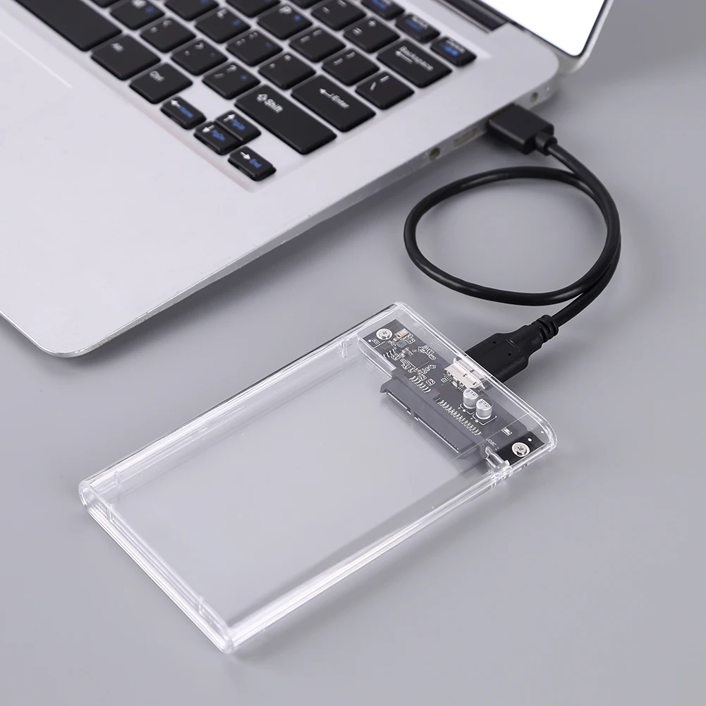 USB 3.0 HDD 인클로저, 2.5 인치 SATA SSD 하드 드라이브 케이스, 외부 상자 (클리어)