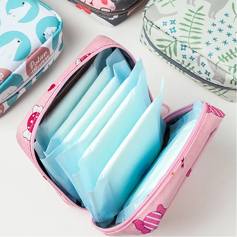 カワイイ 女性と女の子のための生理用ナプキンバッグ 収納バッグ 化粧ポーチ Cosmetic Bags Cases Aliexpress