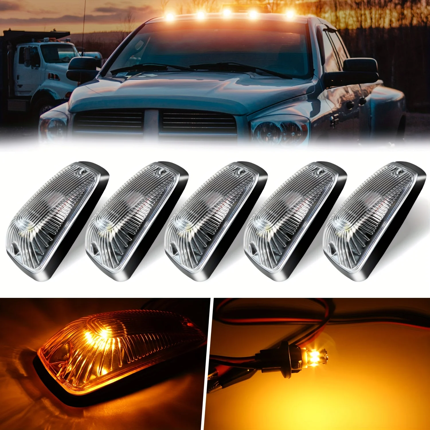 Kit 5 Luci LED Per Tetto Cabina Auto - Luci Marcatori Per Dodge RAM 2003-2019 - Foto 10