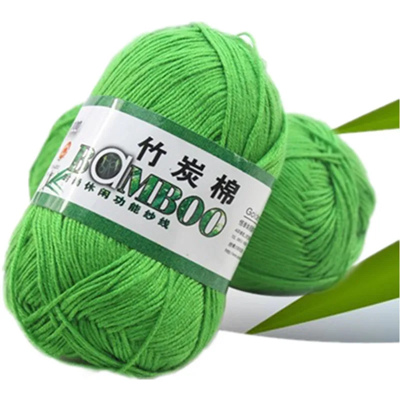50g /Pcs 145 Meters High Quality Baby Yarn Soft Smooth Natural Bamboo Cotton Hand Woven Yarn Cotton Crochet Knitted Fabric 3