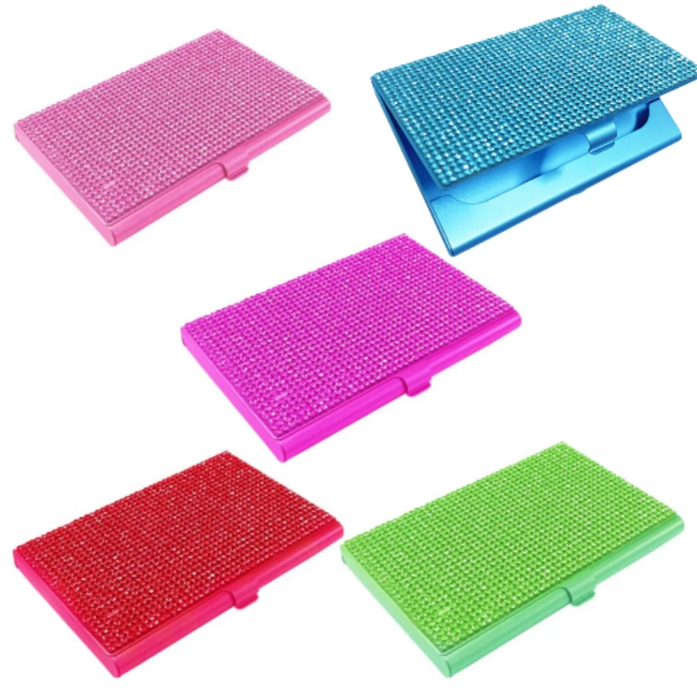 Diamond Stainless Steel Credit Card Holder Silver Slim Design Business Card Case Credit Card Case