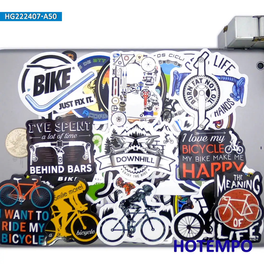 50 Stück, Mountainbike fahren, Downhill-Abenteuer, MTB-Sport, Wasserfeste Aufkleber, für Auto, Motorrad, Telefon, Laptop, Gepäck, Skateboard, Helm, Scrapbook, Fahrradaufkleber, Spielzeug – Detail 13