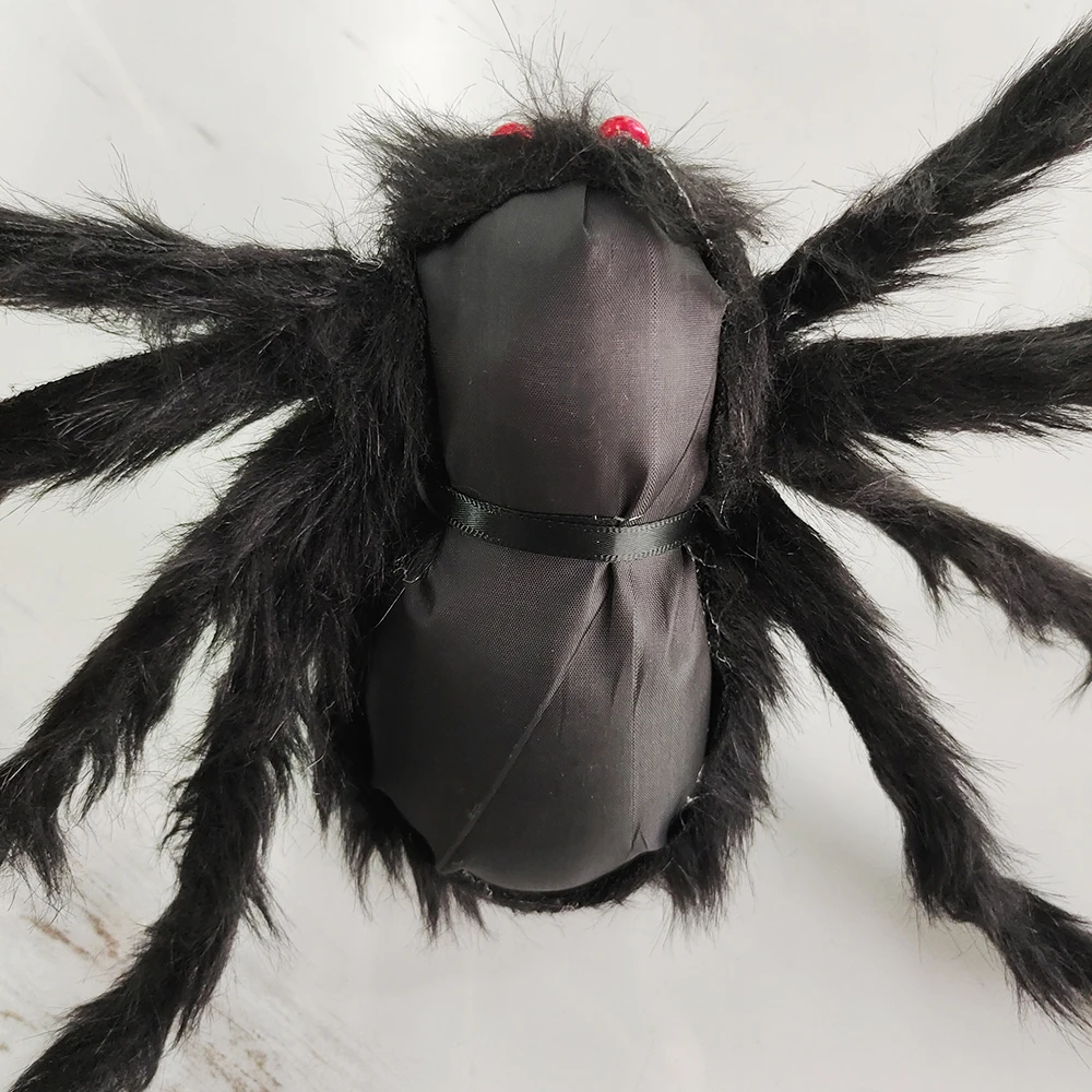50/75cm Halloween Riesen spinnen schwarz weiß Plüsch Spinnen Web Halloween Dekorationen künstliche Spinne Spukhaus Horror Requisiten – Detail 8
