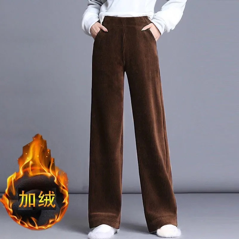 Natural waist brown [plus velvet]