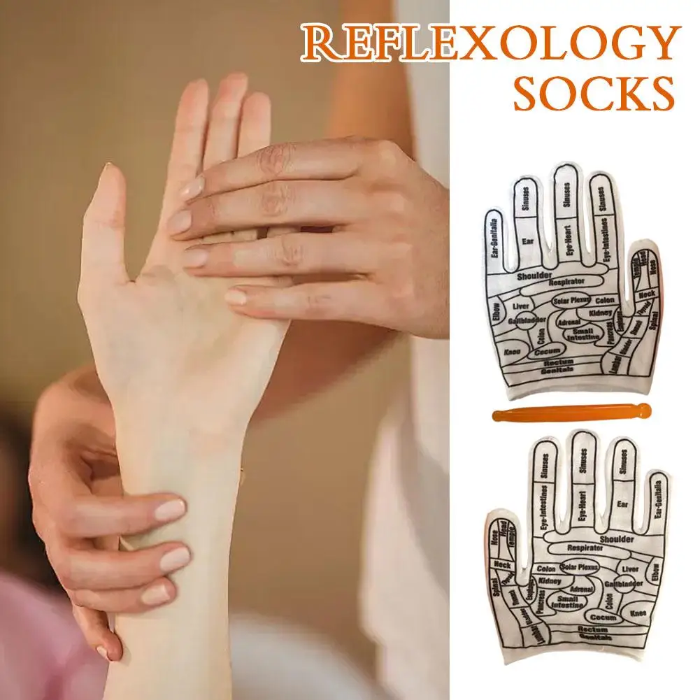 

Gloves Hand Reflexology Acupoint Acupressure Tools Socks Acupoints Massage Reusable Soreness Spa Stick Point Foot Hands Rel P4T9