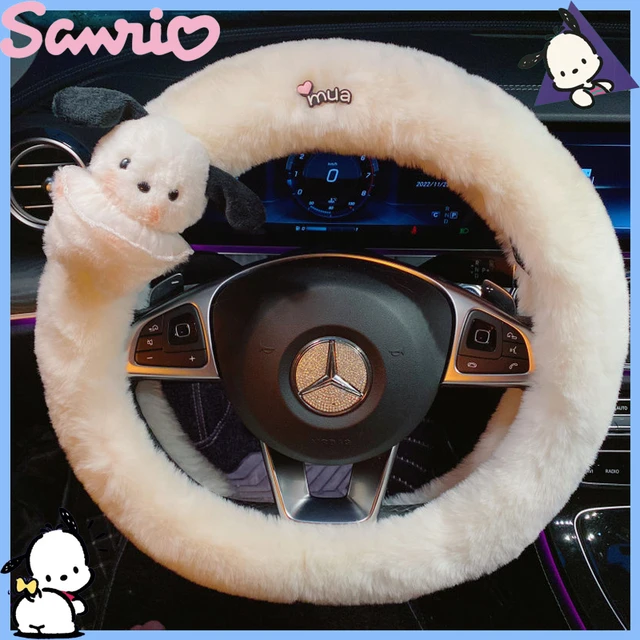 Sanrios Cinnamoroll Mymelody kawaii Cartoon 37-38cm Anime Plush Car  Steering Wheel Cover non-slip Steering Wheel Protector