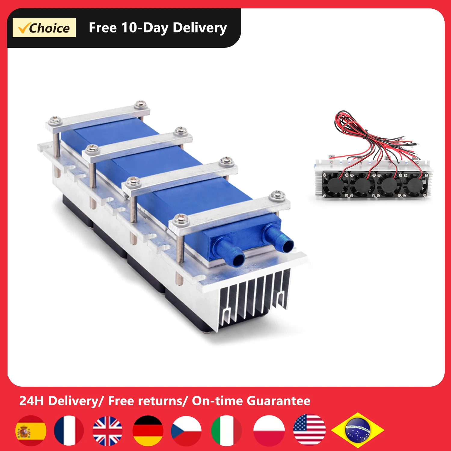 เทอร์โมอิเล็กทริค Peltier เครื่องทำความเย็น12VDC ระบบเซมิคอนดักเตอร์30A ของตกแต่งงานปาร์ตี้สำหรับพัดลมปรับอากาศ288W 1