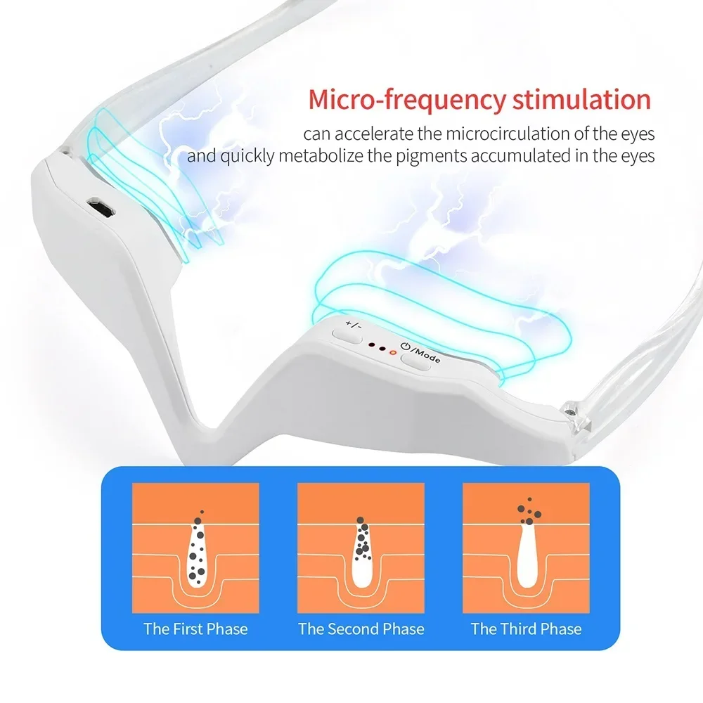 3D EMS Micro-Current Eye Massager Smart Red Light Heating Therapy Eye Massager Fatigue Relief Wrinkle Eye Dark Circle Removal