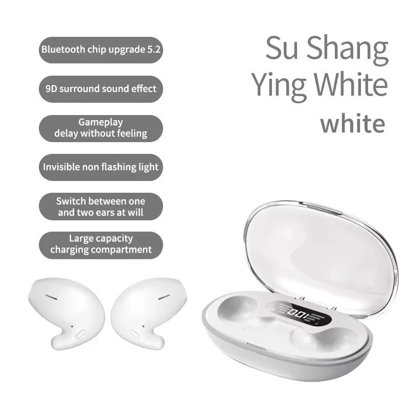 Ultra-Sleek Wireless Sleep Earbuds - Bluetooth 5.3, Waterproof, Noise-Cancelling, Sports Adaptable