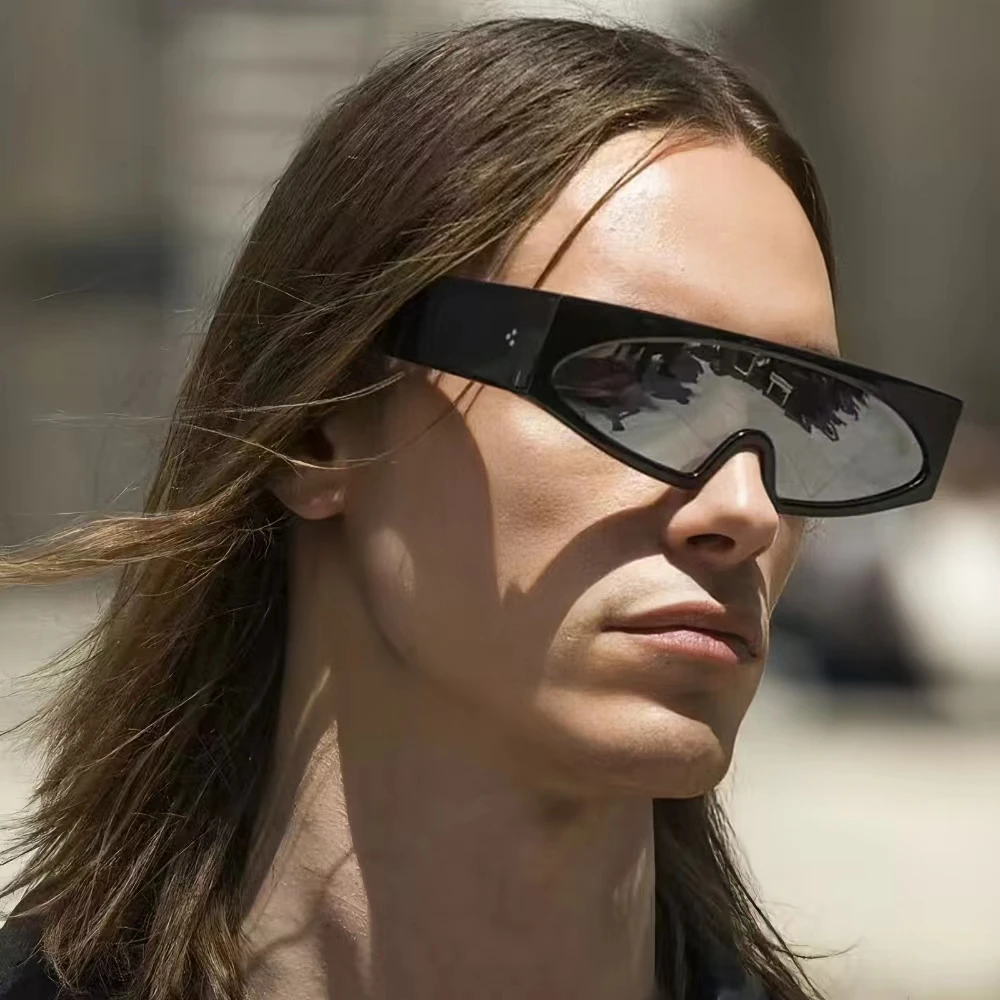 

New personality one-piece sunglasses for men and women trend punk Euro-American sunglasses