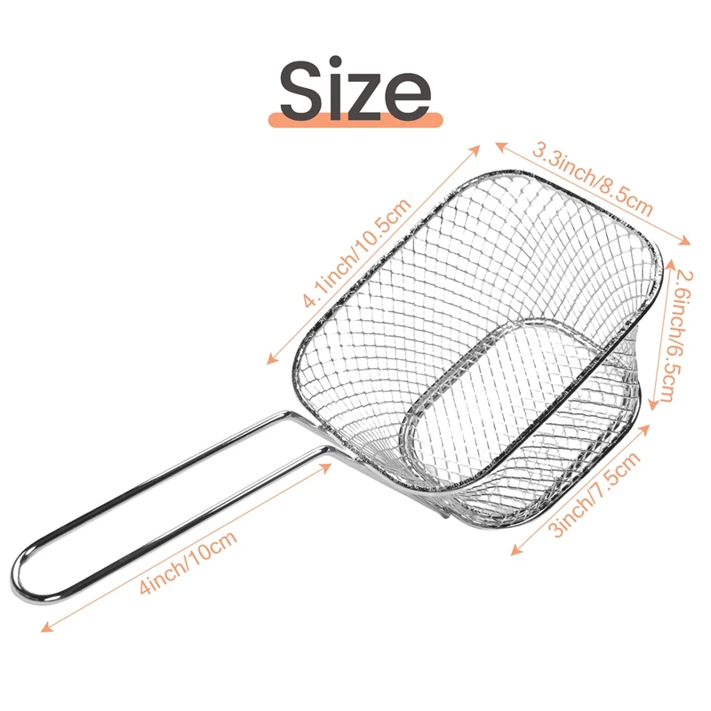ABXF-Fry Basket French Fry Holder Chip Mini Basket Food Baskets For Serving Reusable Fries Holder Deep Fryer For Home