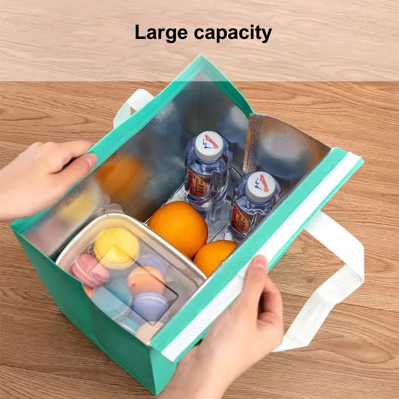 StoBag 25pcs Non-woven Insulation Tote Bags Delivery Fabric Portable Food Cake Drinks Packaging Keep Warm Cold Reusable Pouches 3