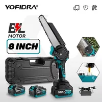 YOFIDRA 8 Inch Brushless Electric Saw With Oiler Efficient Cordless Woodworking Garden Logging Saw Tool For Makita 18V Battery 1