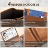 WESTAL RFID Men's Leather Wallet for Card Holders Slim Wallets with Photo Windom ID Purse Short Wallet Clutches Money Bags 3