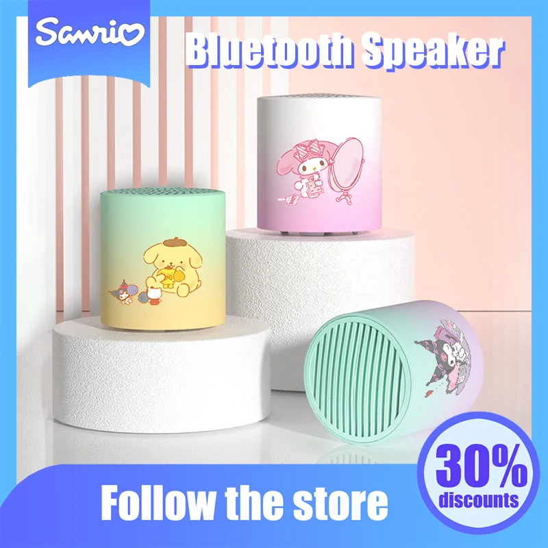 

Kawaii Sanrio Anime Bluetooth Speaker Cute Kuromi Melody Pompompurin Cartoon Portable Wireless Audio Originality Children Gifts