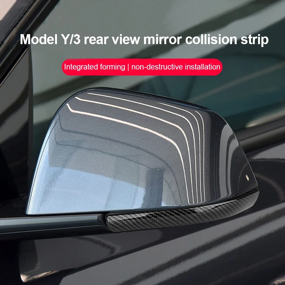2PCS Car Mirror Protector Vehicle Anti-collision Strip Car Accessories Rearview Mirror Protector for Tesla Model Y Model 3