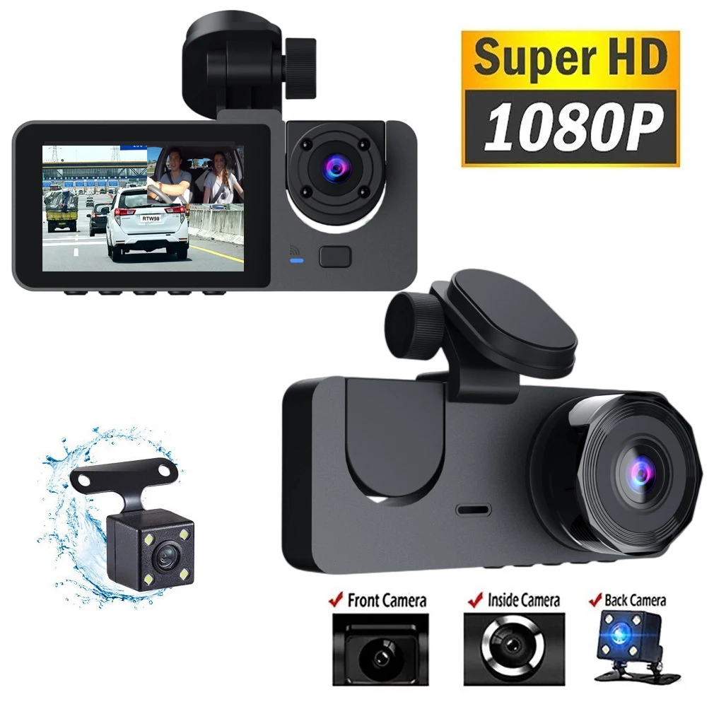 Cámara Salpicadero 3 Pulgadas Hd 1080p Doble Lente Dvr Coche