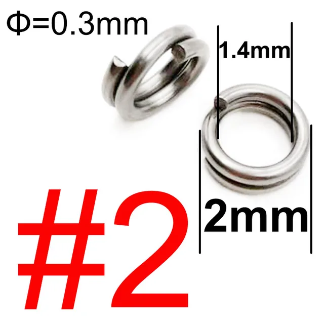 50pcs Stainless Steel Fishing Split Rings Flatted Round Double Loop Fishing  Lure Connector Inside Diameter 3mm 4mm 5mm 6mm 7mm