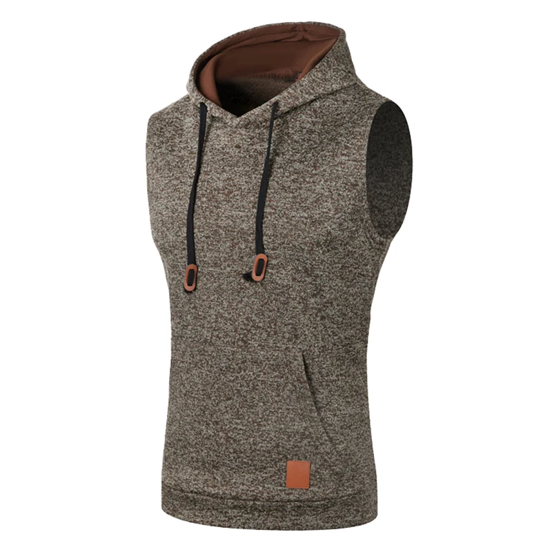 Cafe - Sudadera Deportiva sin Mangas con Capucha para Hombre