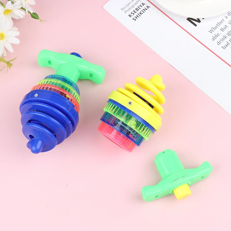 Kids Top Gyro Battery Flashing Toys Luminous Colorful Rotating Launcher With Random Color