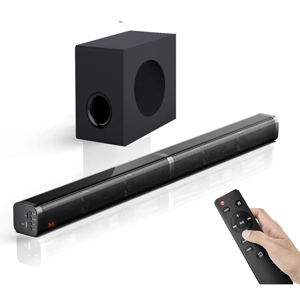 100W 사운드바 TV 2.1CH 사운드 박스(서브우퍼 포함) 고출력 무선 스피커 홈 시어터 시스템 Hifi 3D 스테레오 붐박스
