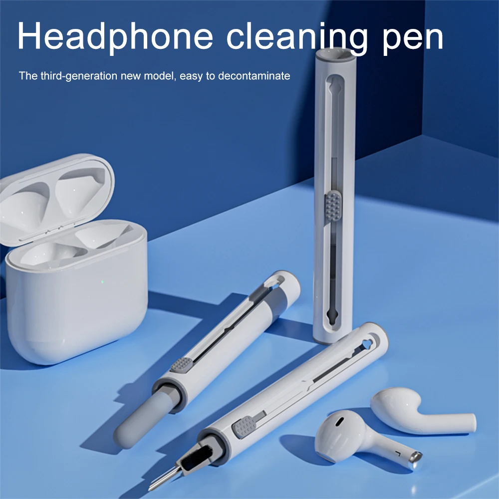 3 in 1 Bluetooth Earphones Cleaning Tool For AirPods Pro 1/2/3 & Xiaomi Airdots 3Pro Durable Earbuds Case Cleaner Kit Brush Pen